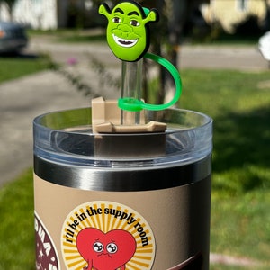 Funny straw covers/funny straw toppers/straw cover/straw topper/hospital straw cover/Shrek straw cover/stitch straw topper/Chick-fil-A