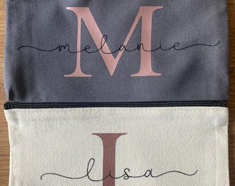 Cosmetic bags | personalized | Name | Cotton