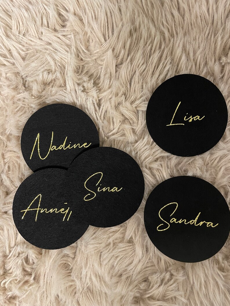 Coasters felt personalized Surname image 2