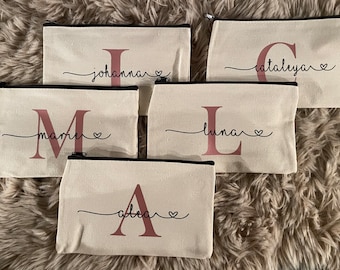 Cosmetic bags | personalized | name | cotton