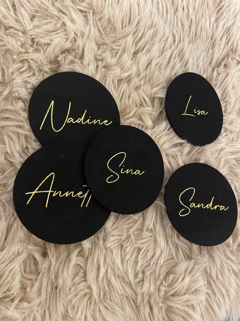 Coasters felt personalized Surname image 1