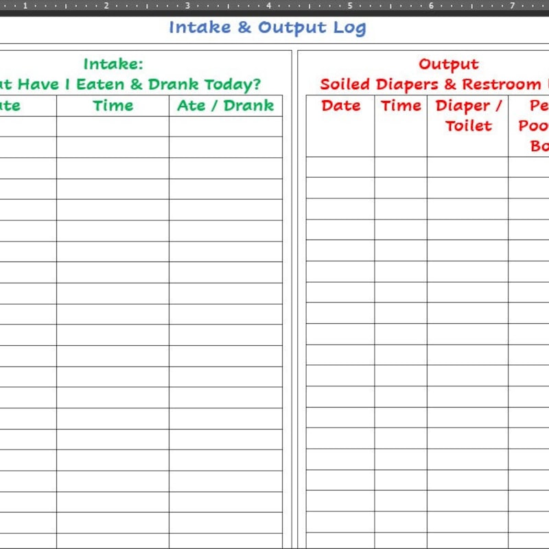 Intake and Output Chart Nursing - Etsy