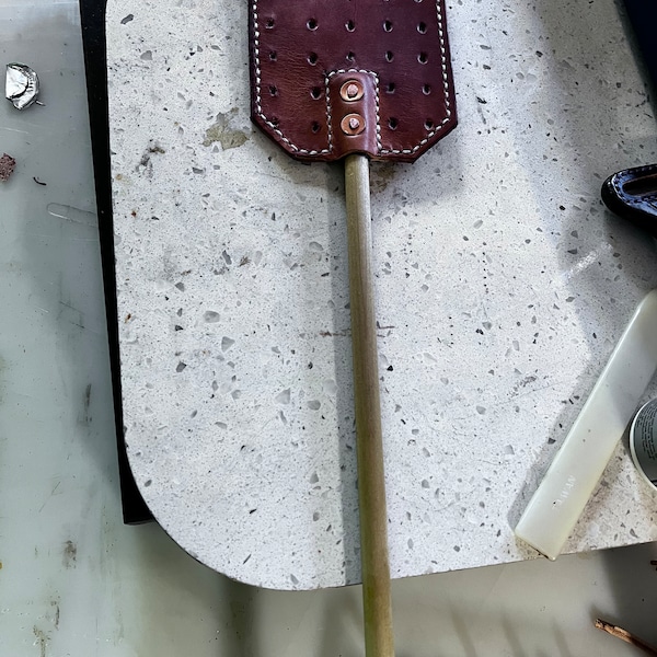 Handmade leather fly swatter