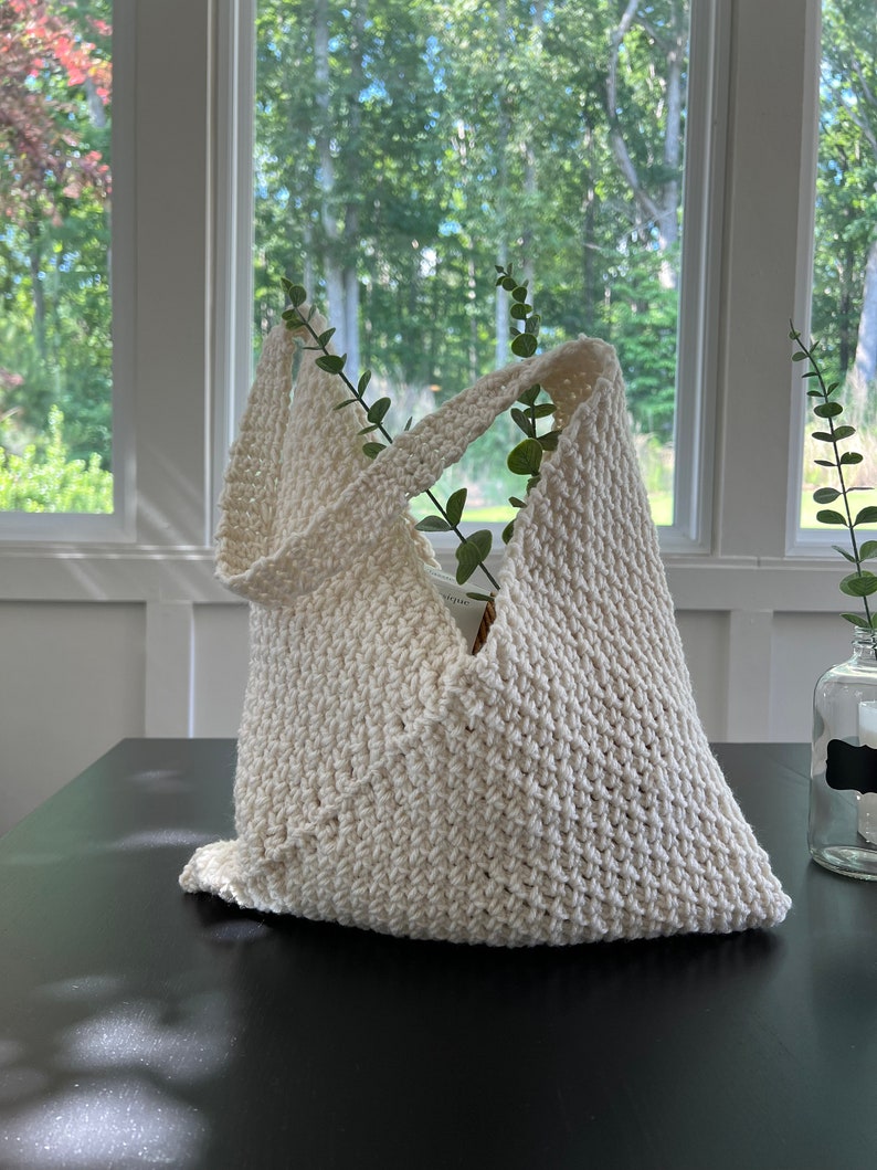 Orange Crochet Beach Tote