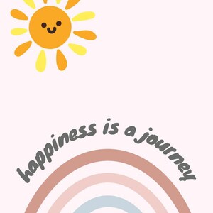 Happiness is a Journey Rainbow Digital Print