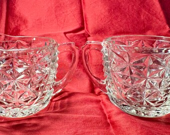 1950s Anchor Hocking &quot;Stars and Bars&quot; Open Sugar and Creamer
