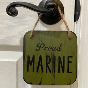 US Marine Corps Authorized Hobbyist Licensee 28723, USMC Hanging Sign, Proud Marine, Gift for Marine