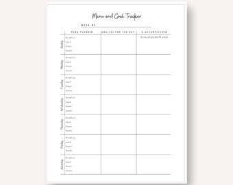 Family Home and Homeschool Planner Menu and Goal Tracker