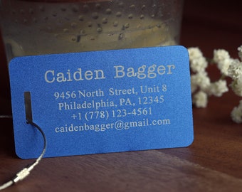 Engraved Aluminum Luggage Tag: Personalized Travel Gift
