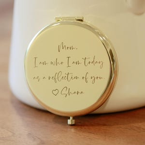 Personalized Compact Mirror: Mother of the Bride Gift, Custom Message