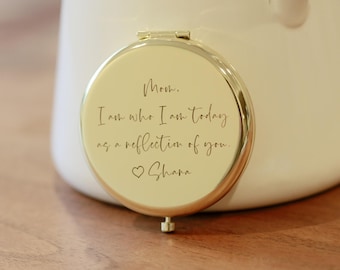 Espejo compacto personalizado: regalo para la madre de la novia, mensaje personalizado