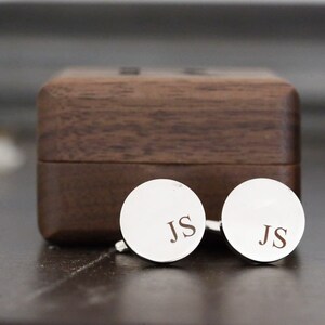 Personalized  Cufflinks Wedding Day Cuff links Groom Dad Groomsmen, Wood Anniversary Gift for Husband from Wife