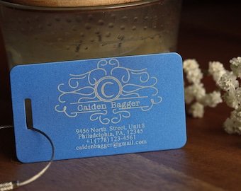 Engraved Aluminum Luggage Tag: Personalized Travel Gift