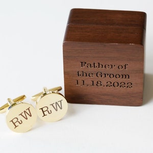 Personalized  Cufflinks Wedding Day Cuff links Groom Dad Groomsmen, Wood Anniversary Gift for Husband from Wife