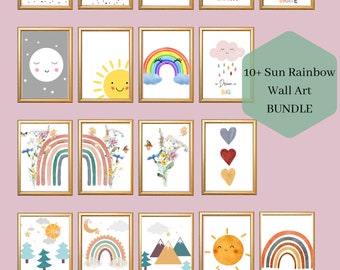 Set of 18 Fun Animal Wall Art, Gallery Wall Art Set, SunShine Nursery