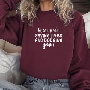 Nurse Sweatshirts, Nurse Mode Sweater, Travel nurse gift, Nurse Crewneck Sweatshirt image 4