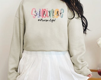 Syringe Slayer Nurse Sweatshirt, Sweaters for Nurses, Travel Nurse Gift