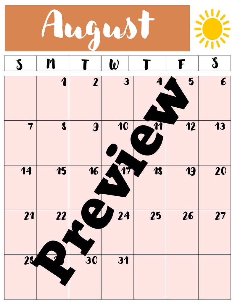Modern Calendars Editable & Printable - Etsy