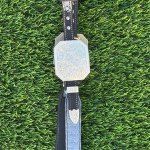 Custom Gray Python Double Ear Silver Headstall