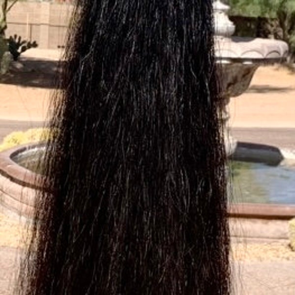 KATHYS TAILS Jet Black Horse Tail Extension – 1lb, USA Made, Free Bag