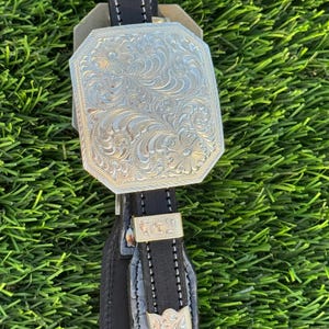 Custom Gray Python Double Ear Silver Headstall Bild 5