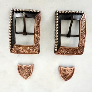 Iron, Copper and Silver Buckles, 1”