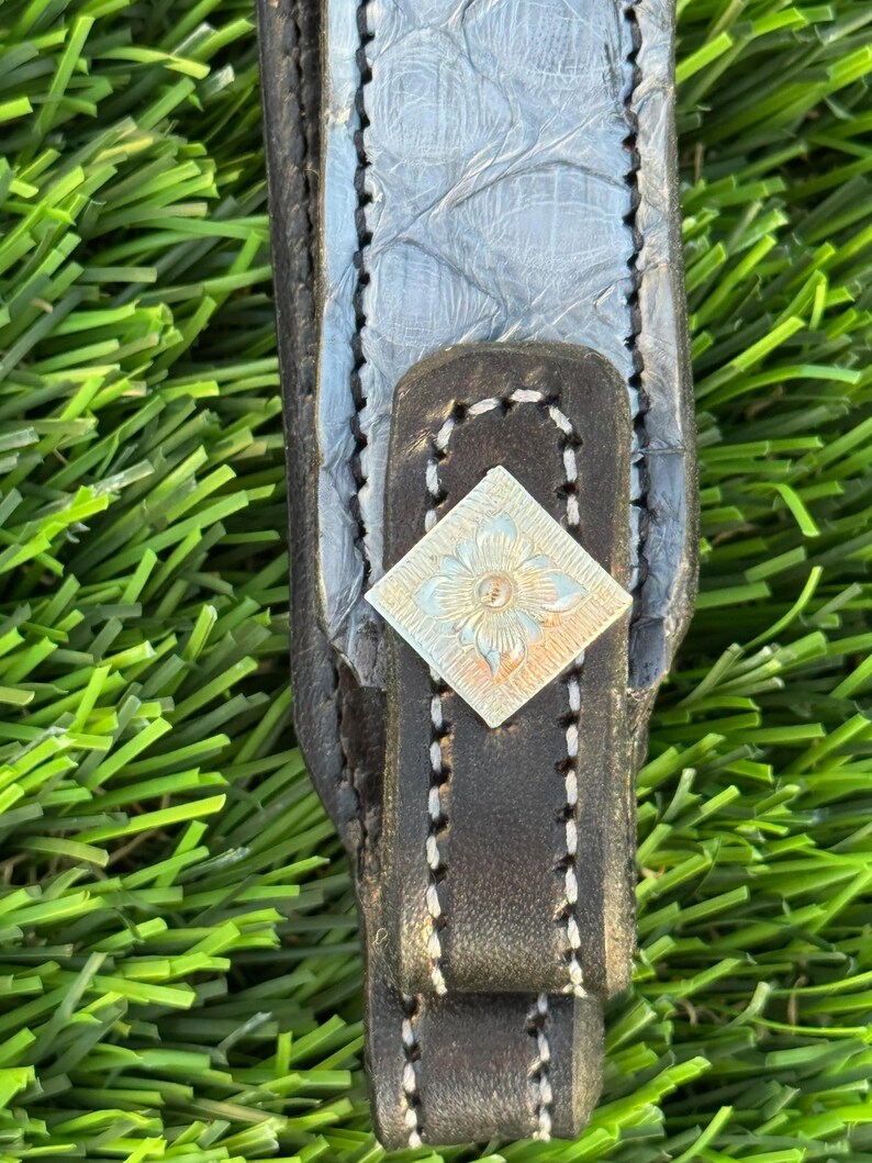 Custom Gray Python Double Ear Silver Headstall Bild 3