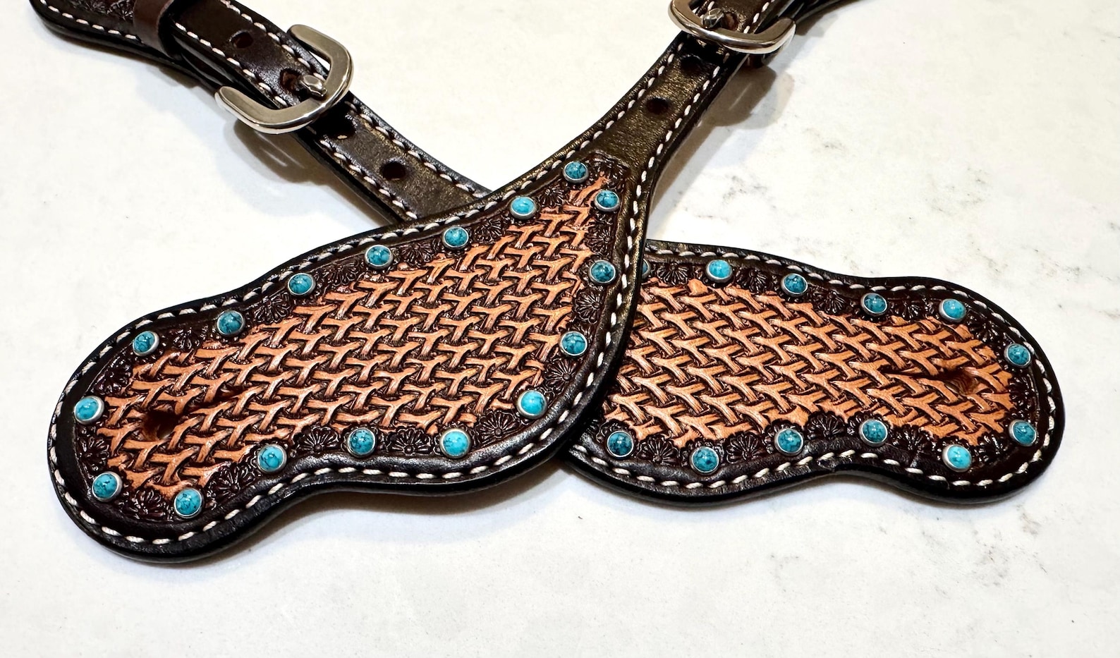 Berlin Custom Leather Women's Black Contoured Spur Straps