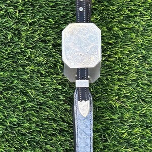 Custom Gray Python Double Ear Silver Headstall Bild 4