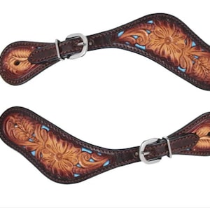 Ladies Basketweave Leather Spur Straps