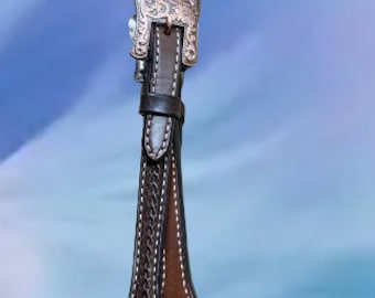 Dark Basketweave Scalloped Headstall