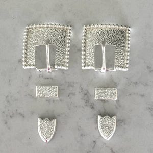 Hammered German Silver Buckles, 5/8” or 1”