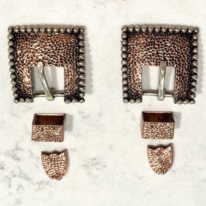 Hammered Copper & Silver Buckles, 5/8” or 1”