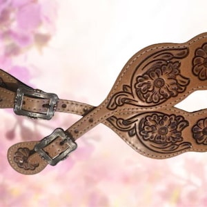 Floral Tooled Spur Straps