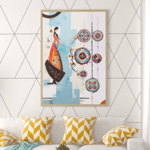 ASYLANA Digital Print Art for Download - Gallery Modern Kazakh Art with Traditional Ornaments and patterns 121D