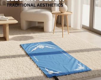 ASYLANA Muslim Pocket Prayer Mat | Portable Waterproof & Lightweight Thin Travel Sajjadah | Small Islamic Seccade Musalla with Elastic Band