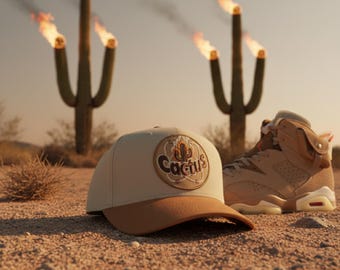 Tan/Burnt Orange Cactus Snapback Hat For British Khaki J6