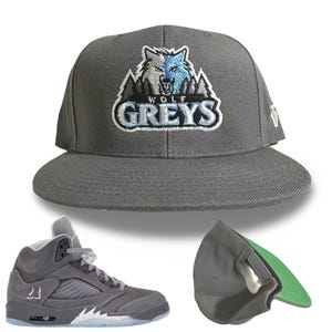 Wolf Greys bestickte genähte Snapback-Mütze passend für Jordan 5