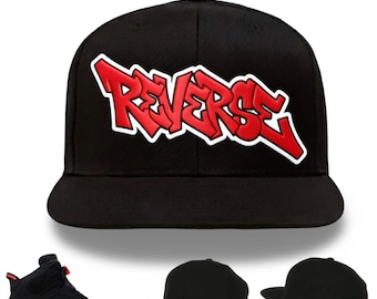 Black Reverse Embroidered Stitched Snapback Hat For Jordan Reverse Infrared 6