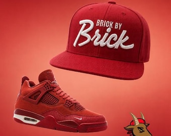 Deep Red Brick By Brick Snapback Hat For Jordan 4 4s READ DESCRIPTION!!!