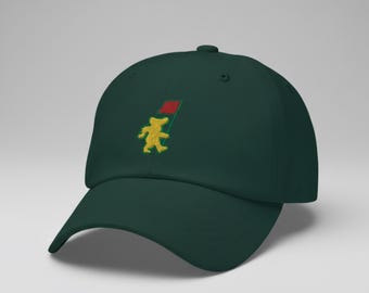 Waldgrün Grateful Dead Dancing Bear Dad Hat BESCHREIBUNG !!!
