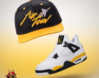 Black/Yellow Air Tour Snapback Hat For Jordan 4 READ DESCRIPTION!!!