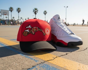 Red/Black His Airness Snapback Hat To Match True Red 13