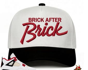 Weiß / Schwarz Ziegel Snapback Hut für Jordan 4 4s LESEN SIE BESCHREIBUNG!!!