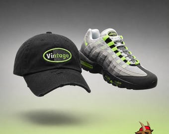 Black Distressed Vintage Dad Cap For Neon Airmax 95 READ DESCRIPTION!!!
