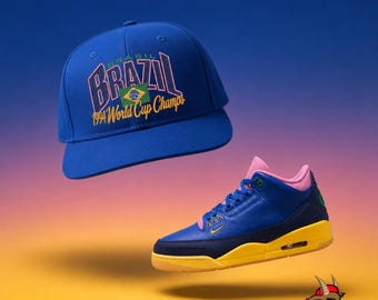Royal Snapback Hat For Jordan 3 Retro OG "Brazil" Racing Blue READ DESCRIPTION!!!