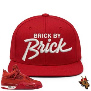Deep Red Brick By Brick Snapback Hat For Jordan 4 4s READ DESCRIPTION!!!