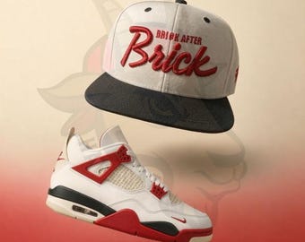 Nat/Black Brick After Brick Snapback Hat For Jordan 4 4s READ DESCRIPTION!!!