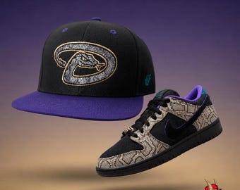 Black/Purp D Snake Snapback Hat For Dashawn Jordan Nike SB Dunk READ DESCRIPTION!!!