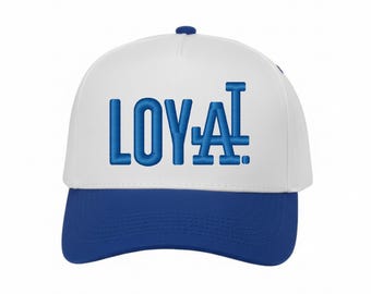 White/Royal Blue Loyal LA Snapback Hat